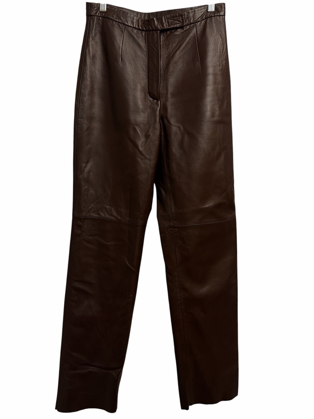 Siena Studio Brown Leather Straight Leg Pants